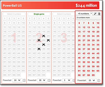 tattslotto powerball ticket